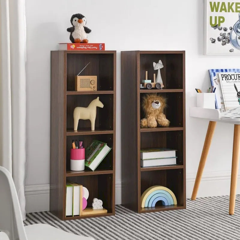 8-Tier Media Tower Rack CD DVD Slim Storage Cabinet with Adjustable Shelves