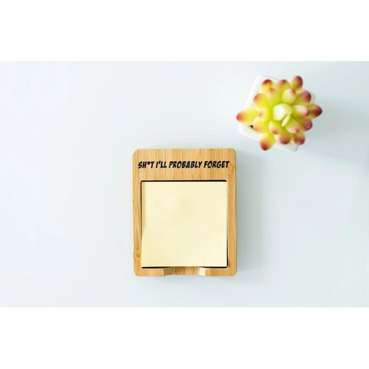 Eco Friendly Laser Engraved Bamboo Wood Post It Notes Holder