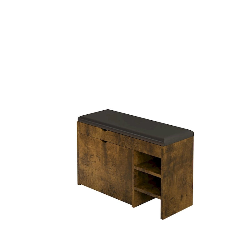 Black brown shoe stool,soft cushion,soft and comfortable,can be placed in the doorway,bedroom and other scenes