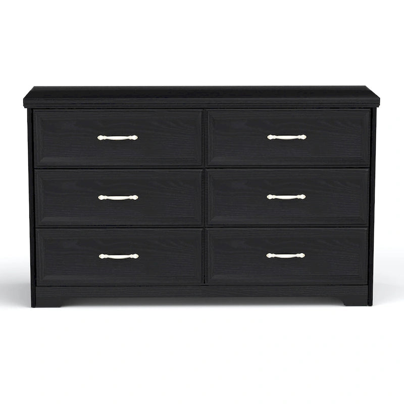Modern 3 Drawer Bedroom Chest of Drawers with 6 Drawers Dresser, Clothes Organizer -Metal Pulls for Living Room, Bedroom