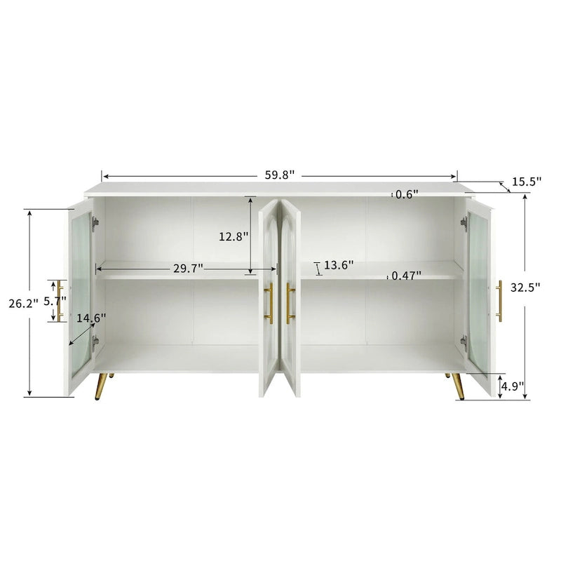 Storage Cabinets with Adjustable Shelves for 65 Inch