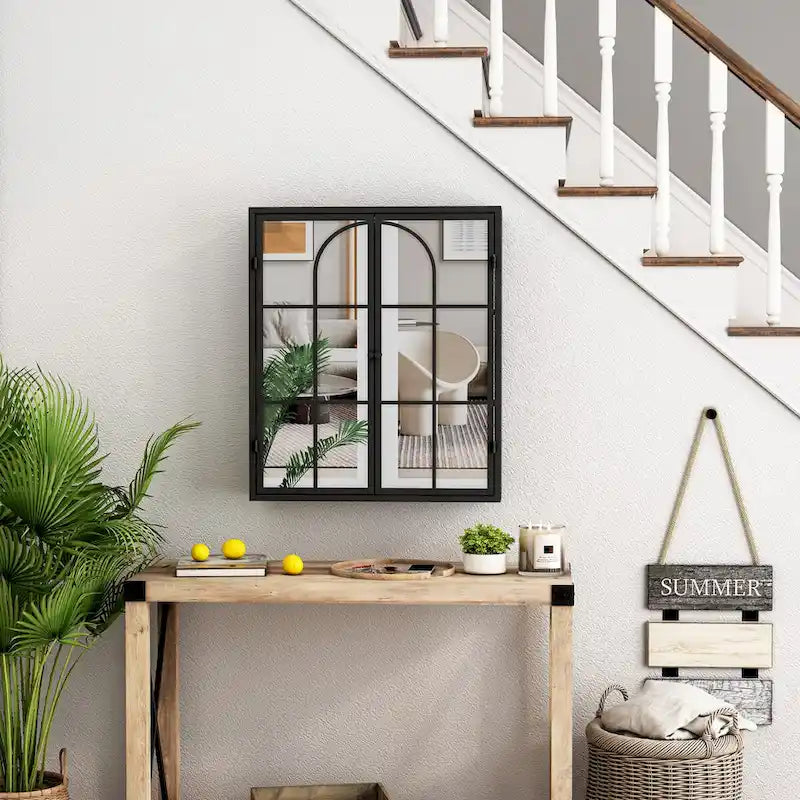 Two Door Wall Cabinet with Mirror