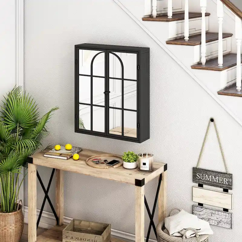 Two Door Wall Cabinet with Mirror