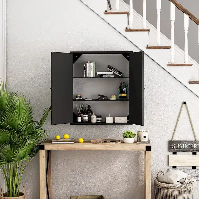 Two Door Wall Cabinet with Mirror