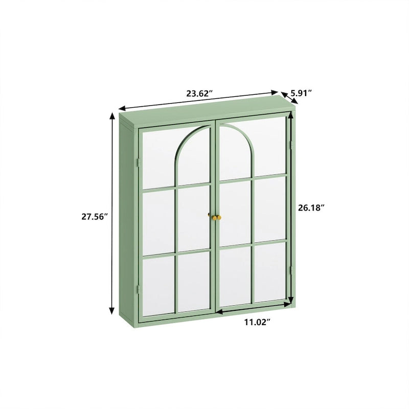 Two Door Wall Cabinet with Mirror