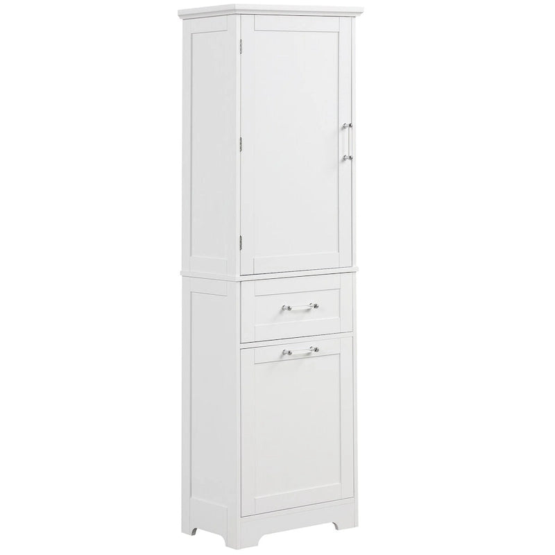 Freestanding Storage Cabinet with Two Different Size Drawers and Adjustable Shelf