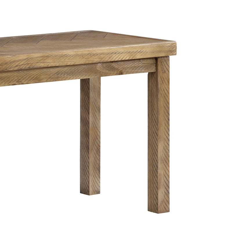 Chevron Pattern 44 Length Wooden Entryway Dining Bench