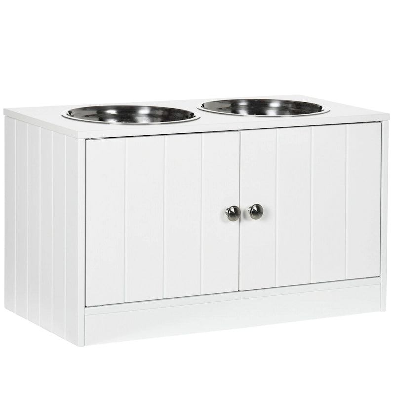 Large Elevated Dog Bowls,Storage Cabinet Containing Large 44L Capacity, Raised Dog Bowl Stand Pet Food Bowl Dog Feeding Station