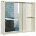 31.5 x 25.5 Bathroom Medicine Cabinet with Mirror, Storage Shelf,White