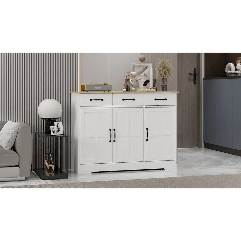 Farmhouse Sideboard with 3 Drawers and 3 Doors