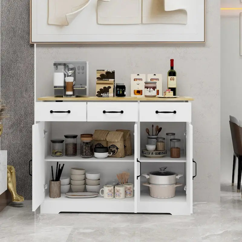 Farmhouse Sideboard with 3 Drawers and 3 Doors