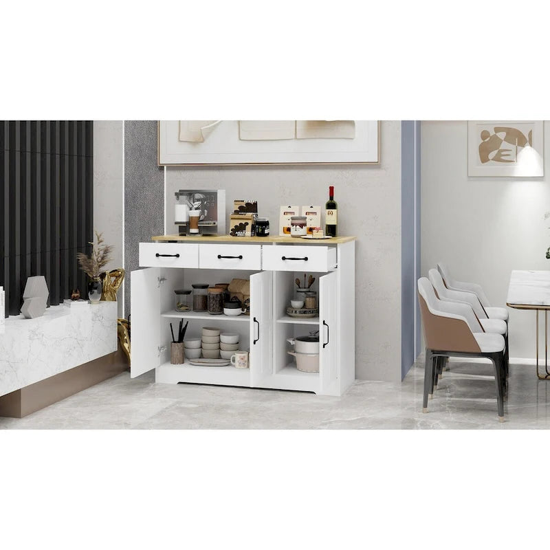 Farmhouse Sideboard with 3 Drawers and 3 Doors