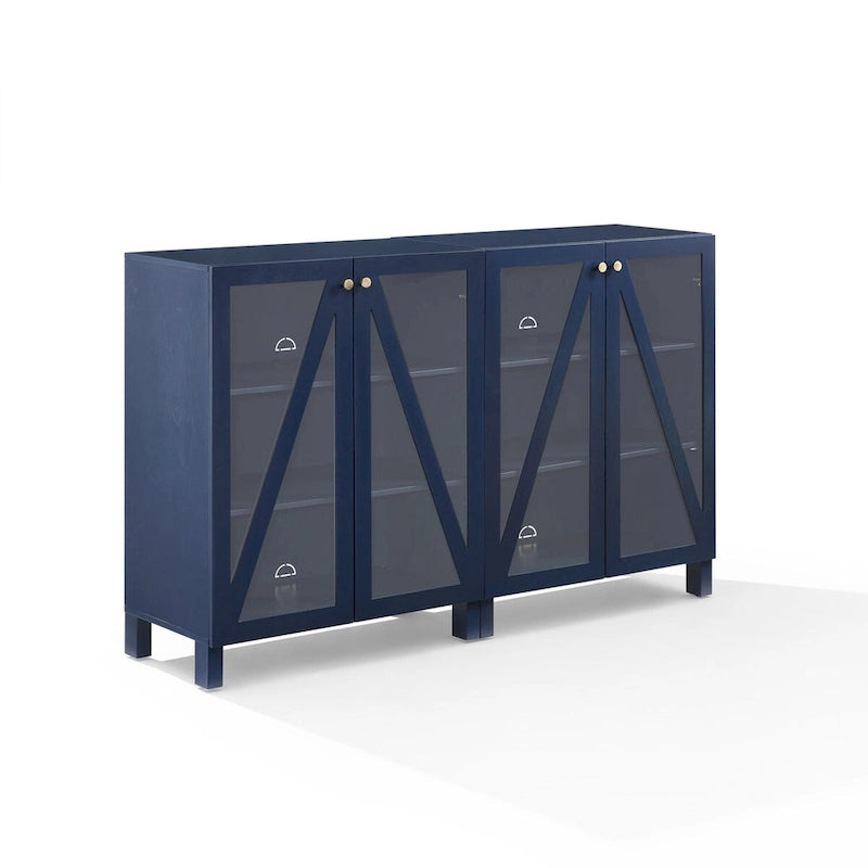 Crosley Cassai 2Pc Media Storage Cabinet Set