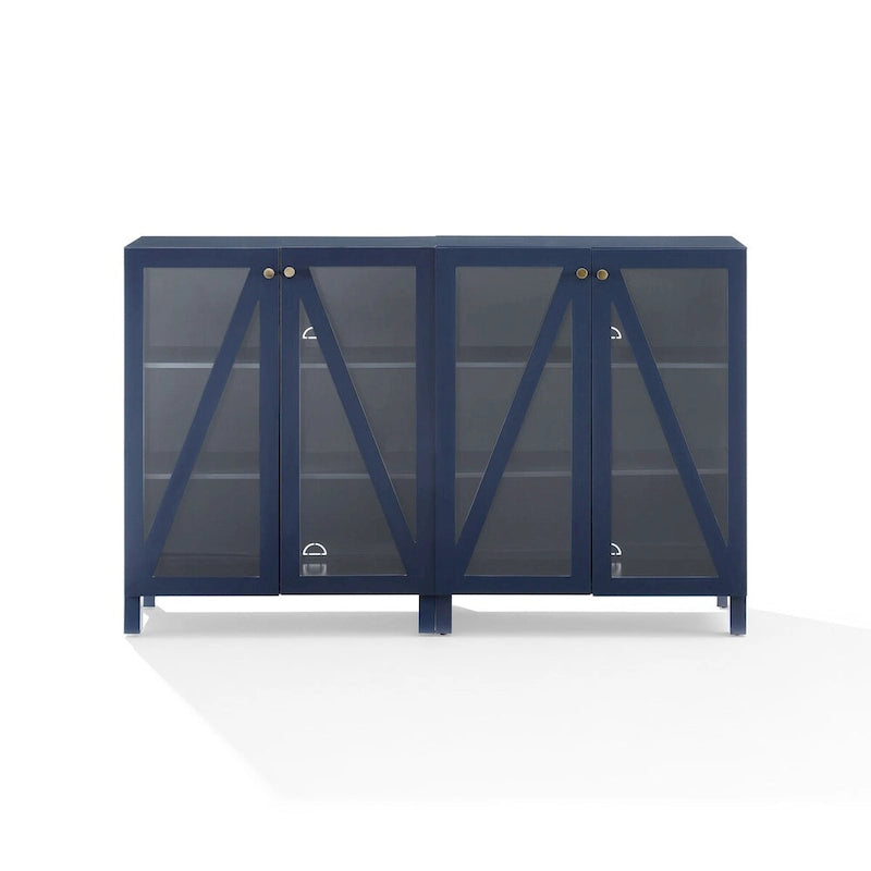 Crosley Cassai 2Pc Media Storage Cabinet Set