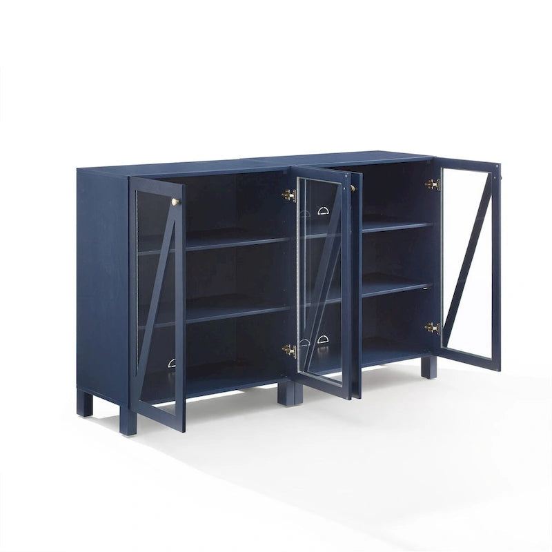 Crosley Cassai 2Pc Media Storage Cabinet Set