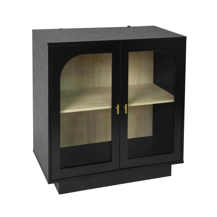2 Storage Cabinet with Glass Door for Living Room, Dining Room, Study