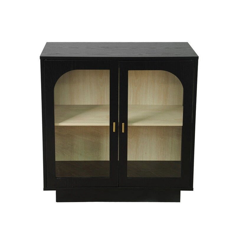 2 Storage Cabinet with Glass Door for Living Room, Dining Room, Study