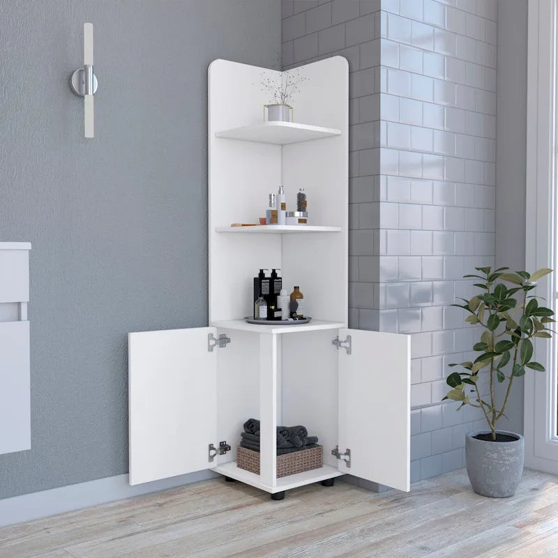 Freestanding cabinet Kairatu, One Drawer, White Finish,High quality and durable