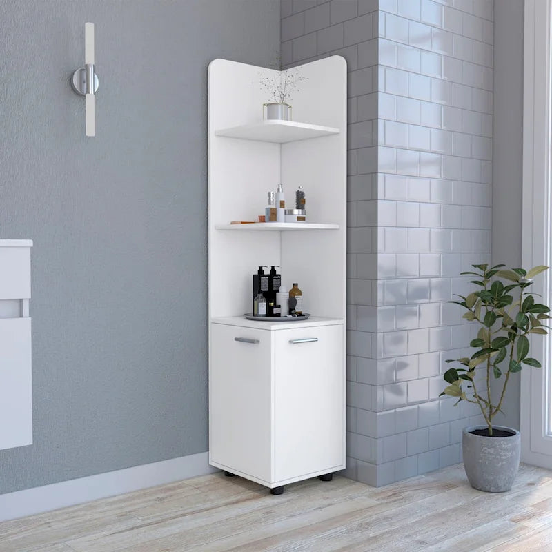 Freestanding cabinet Kairatu, One Drawer, White Finish,High quality and durable