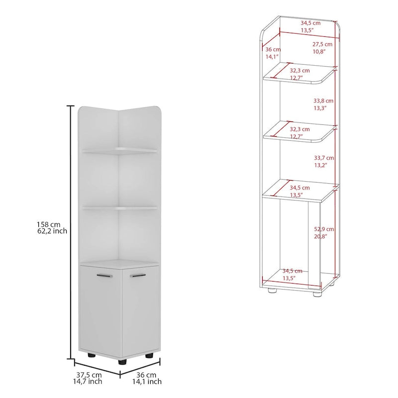 Freestanding cabinet Kairatu, One Drawer, White Finish,High quality and durable