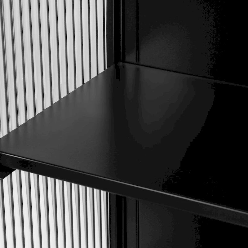 27.56Glass Doors Modern Two-door Wall Cabinet with Featuring Three-tier Storage for Entryway Living Room Bathroom Dining Room