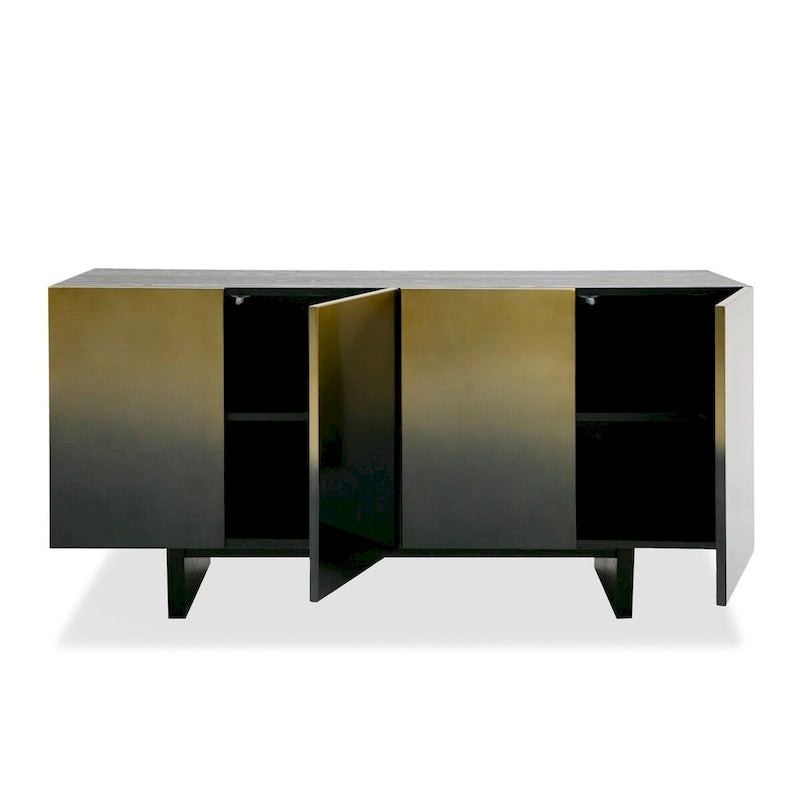 Modrest Elmira Glam Black Ash & Gradient Stainless Steel Buffet