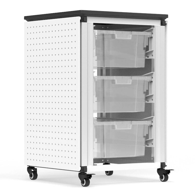 Luxor Modular Classroom Storage Cabinet - Single Cabinet with 3 Large Bins