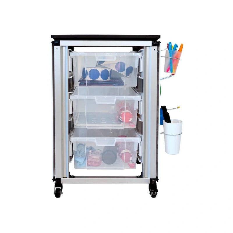 Luxor Modular Classroom Storage Cabinet - Single Cabinet with 3 Large Bins