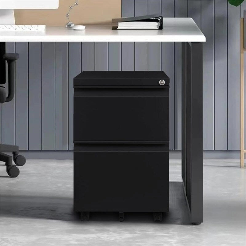 2-Drawer Mobile File Cabinet with Lock - 17D x 24W x 15H