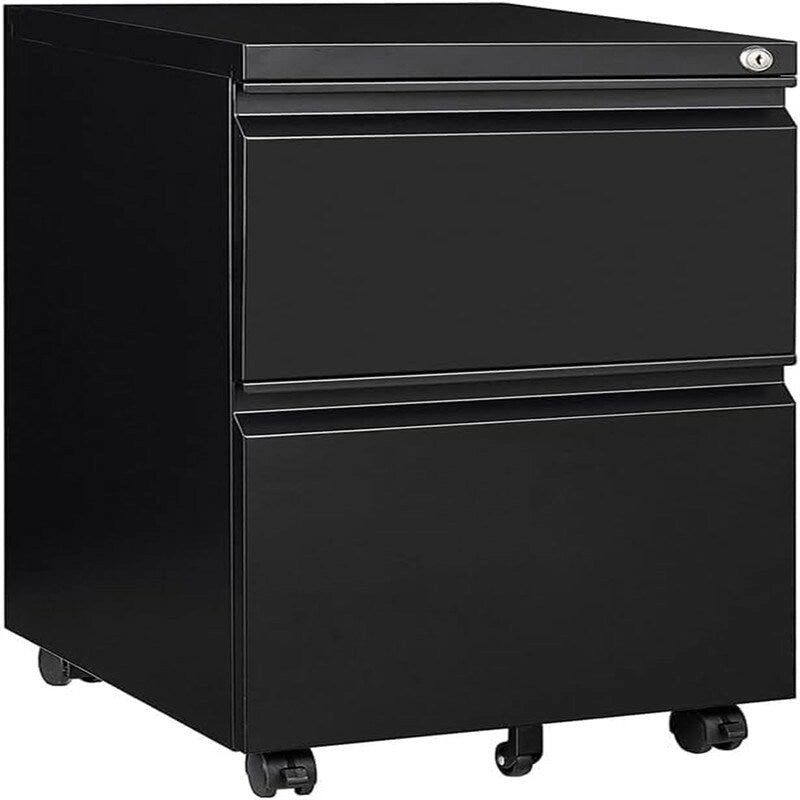 2-Drawer Mobile File Cabinet with Lock - 17D x 24W x 15H