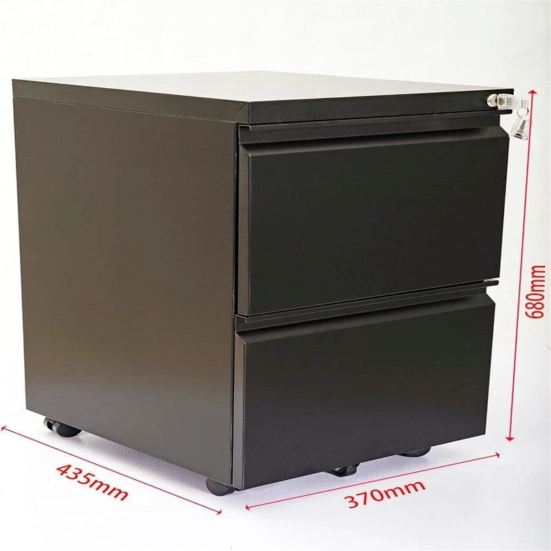 2-Drawer Mobile File Cabinet with Lock - 17D x 24W x 15H