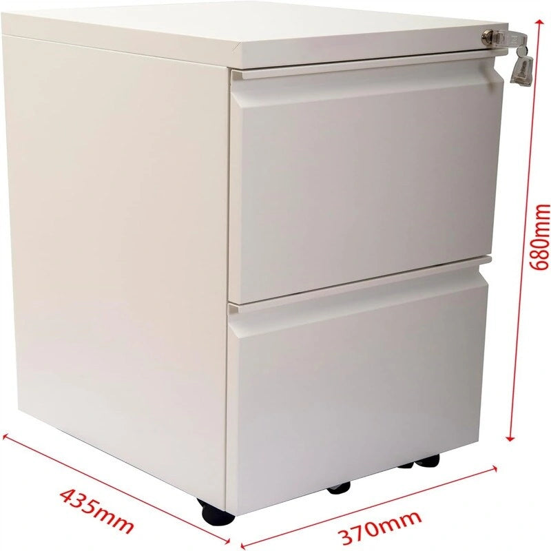 2-Drawer Mobile File Cabinet with Lock - 17D x 24W x 15H