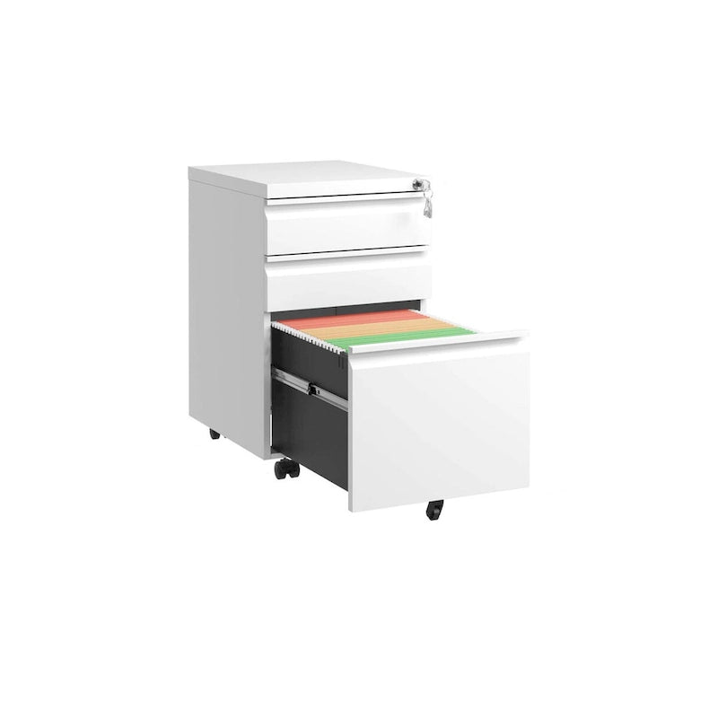3 Drawer Mobile File Cabinet with Lock