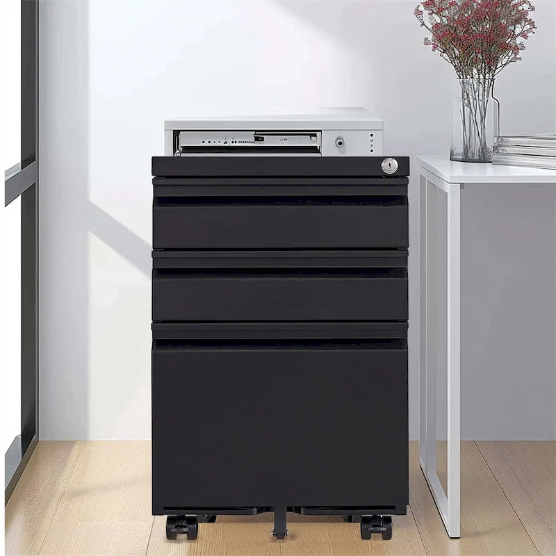 3 Drawer Mobile File Cabinet with Lock