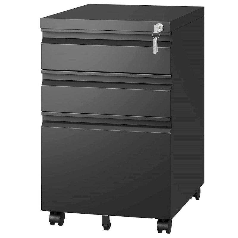 3 Drawer Mobile File Cabinet with Lock
