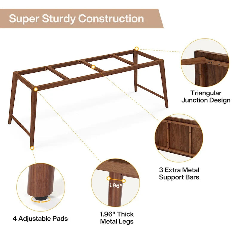 78.7 Extra Long 2-Person Wood Desk with Metal Legs