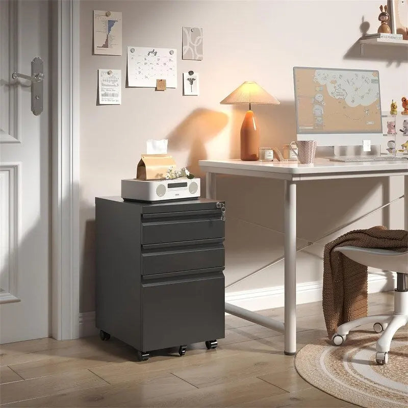 3 Drawer Mobile File Cabinet