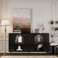 Accent Cabinet Wooden Cabinet with 4 Glass Doors