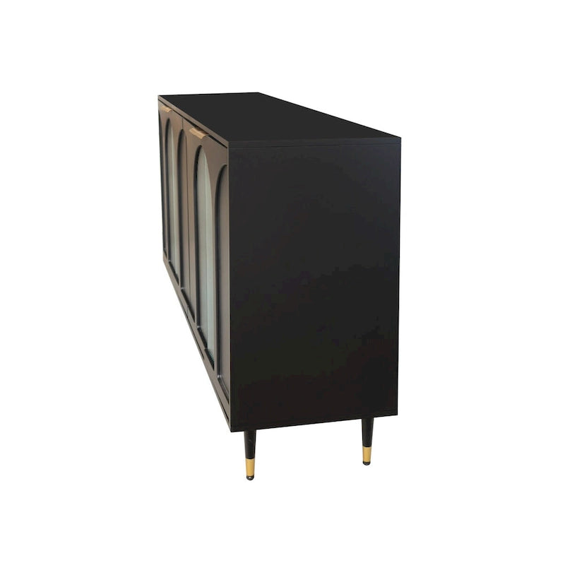 Accent Cabinet Wooden Cabinet with 4 Glass Doors