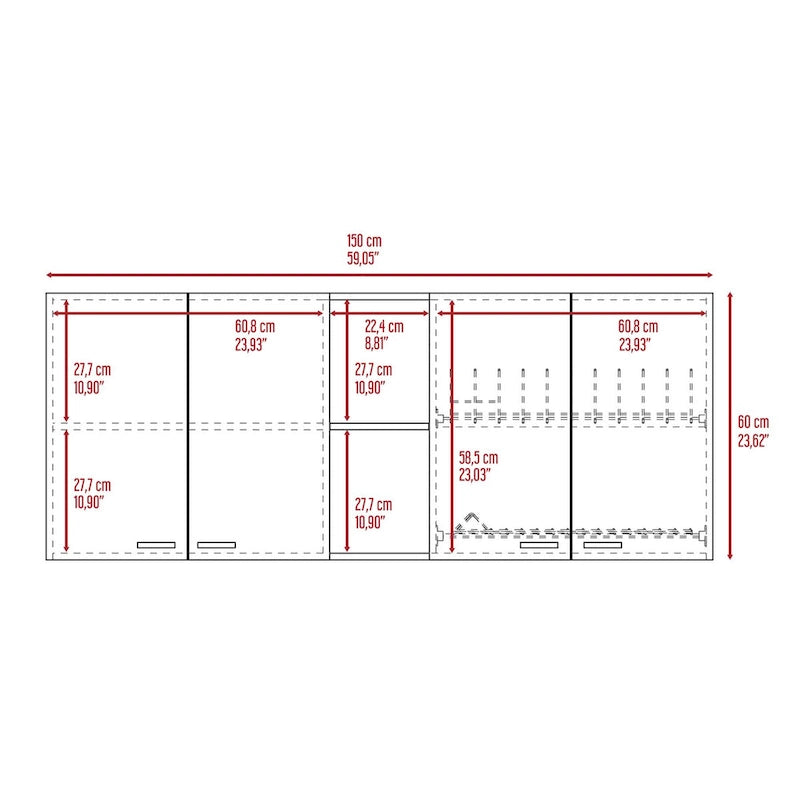 Wall Cabinet Ontario, Double Door, White Finish,High quality and durable