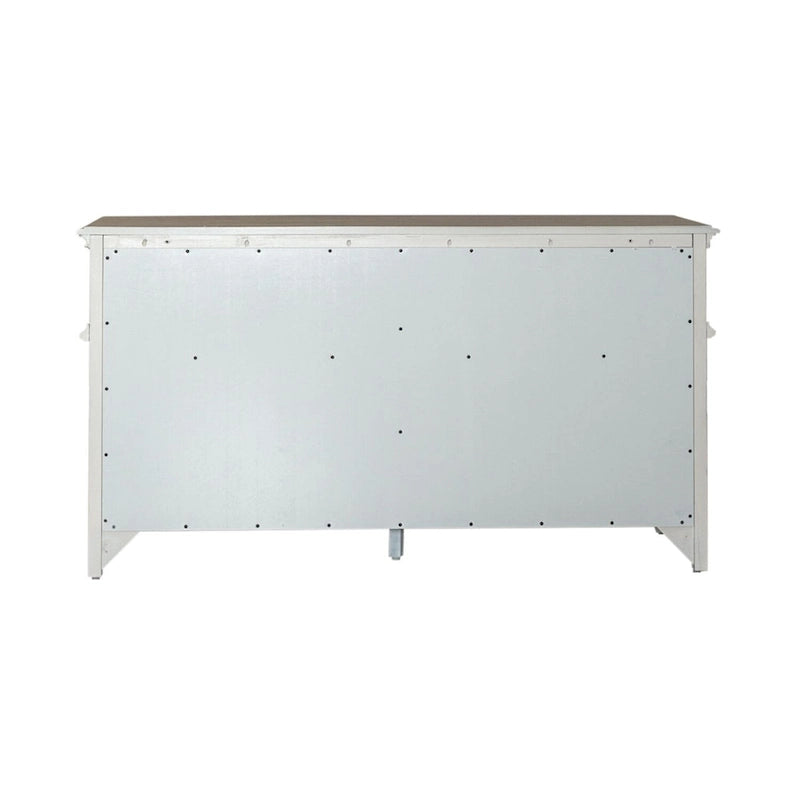 Chesapeake Wirebrushed Antique White Credenza - Width 56 x Depth 21 x Height 30