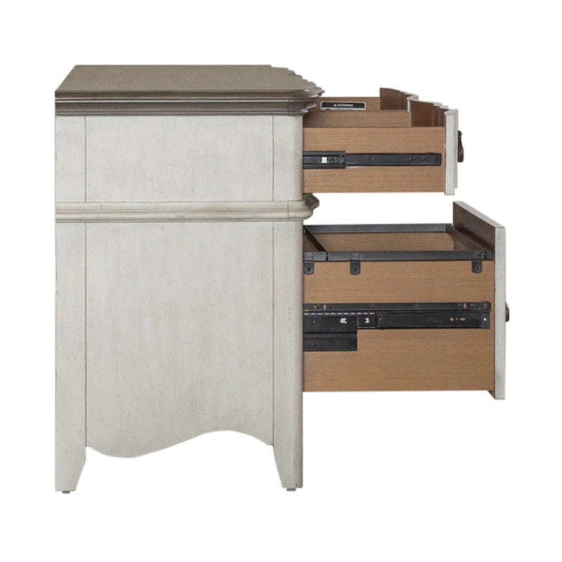 Chesapeake Wirebrushed Antique White Credenza - Width 56 x Depth 21 x Height 30