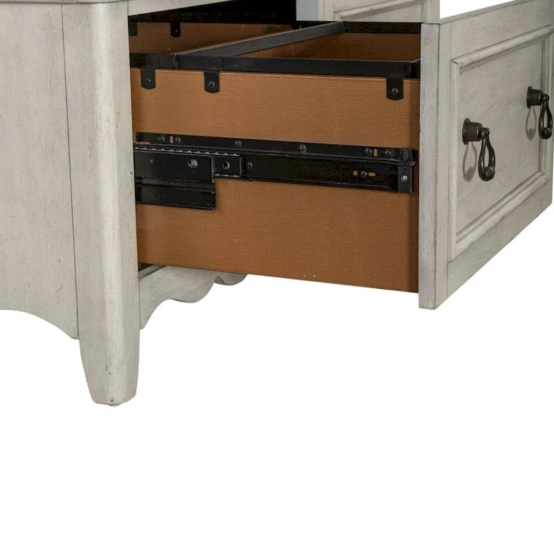 Chesapeake Wirebrushed Antique White Credenza - Width 56 x Depth 21 x Height 30