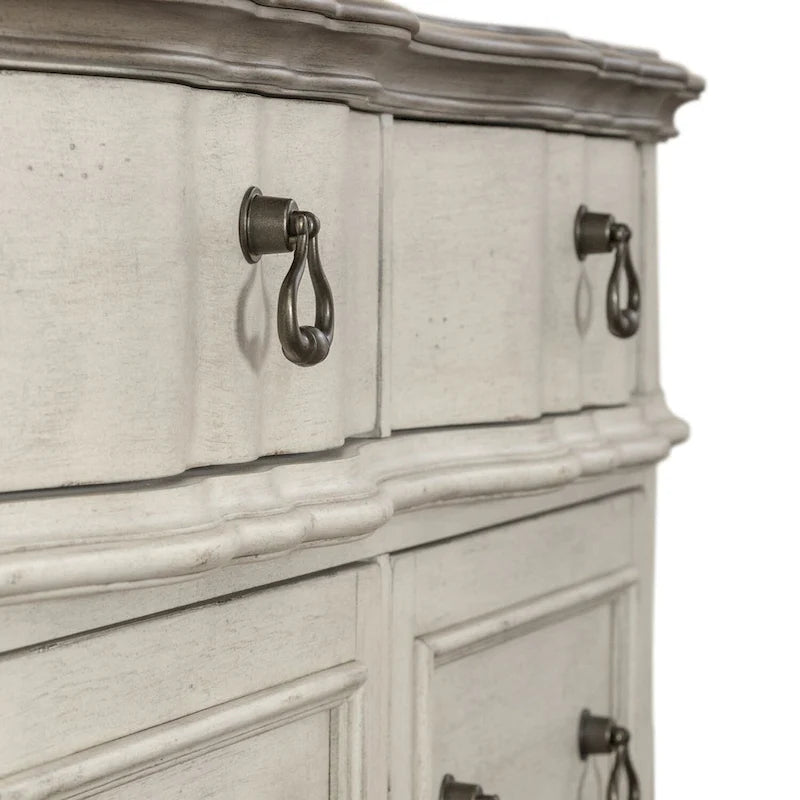 Chesapeake Wirebrushed Antique White Credenza - Width 56 x Depth 21 x Height 30