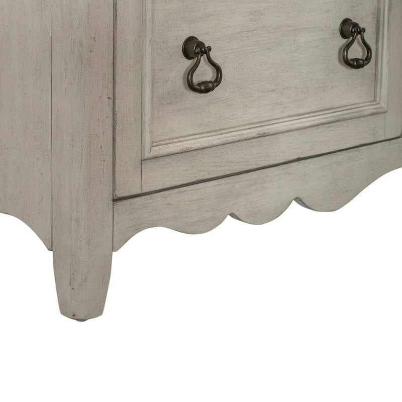 Chesapeake Wirebrushed Antique White Credenza - Width 56 x Depth 21 x Height 30
