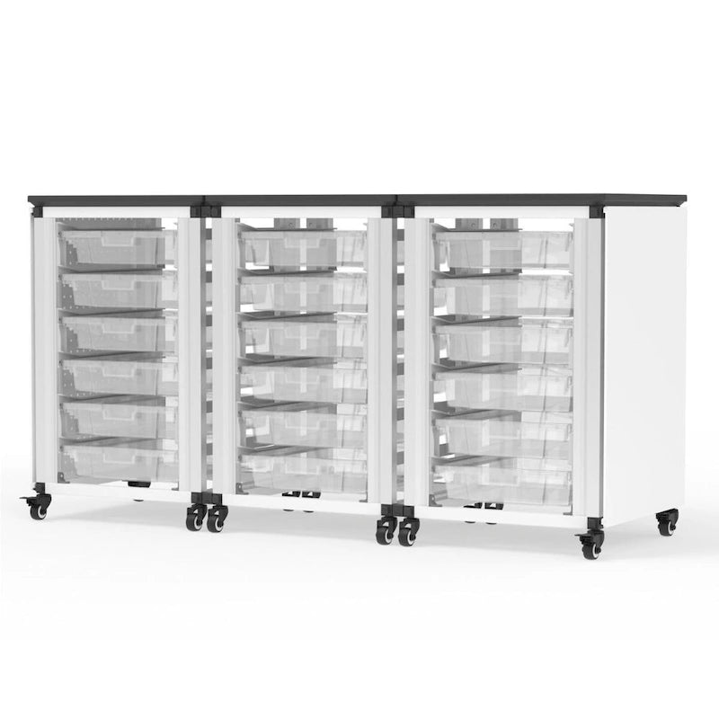 Modular Classroom Storage Cabinet - 3 side-by-side modules with 18 small bins - N/A