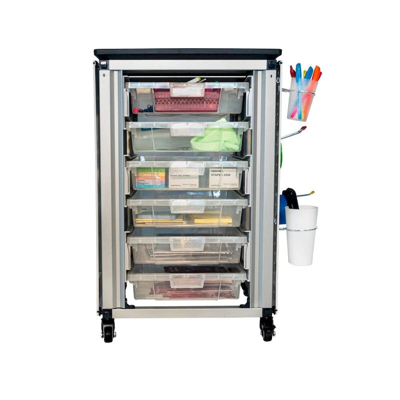 Modular Classroom Storage Cabinet - 3 side-by-side modules with 18 small bins - N/A
