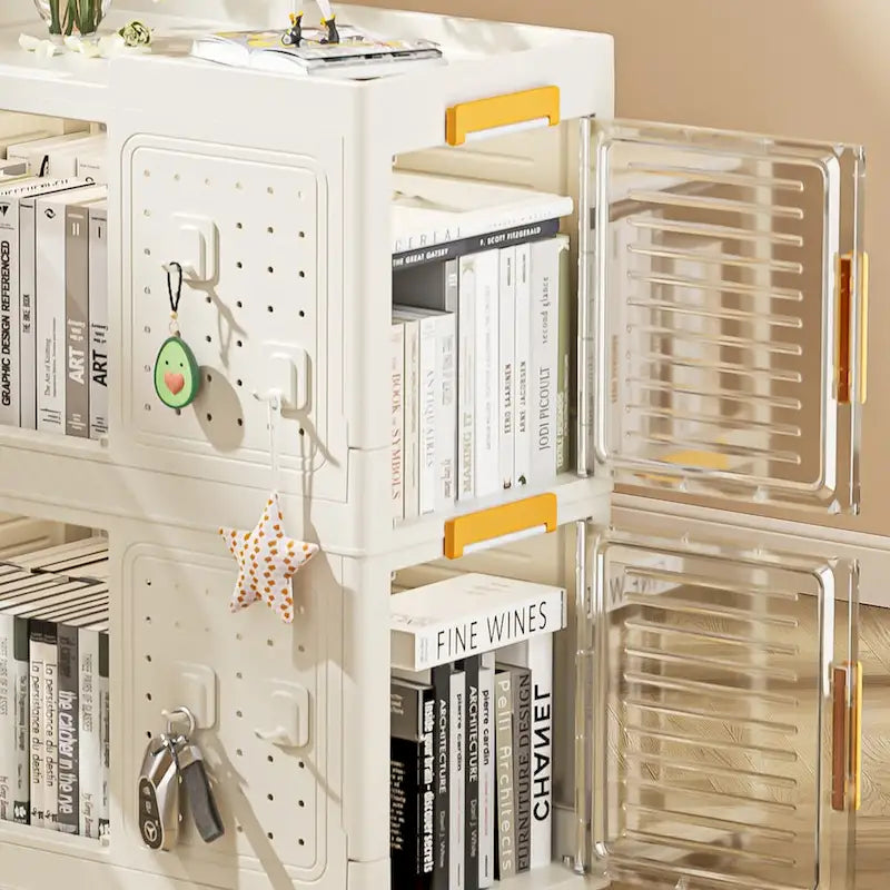4-Tier Rolling Storage bookcase with Wheels for Living room, Office