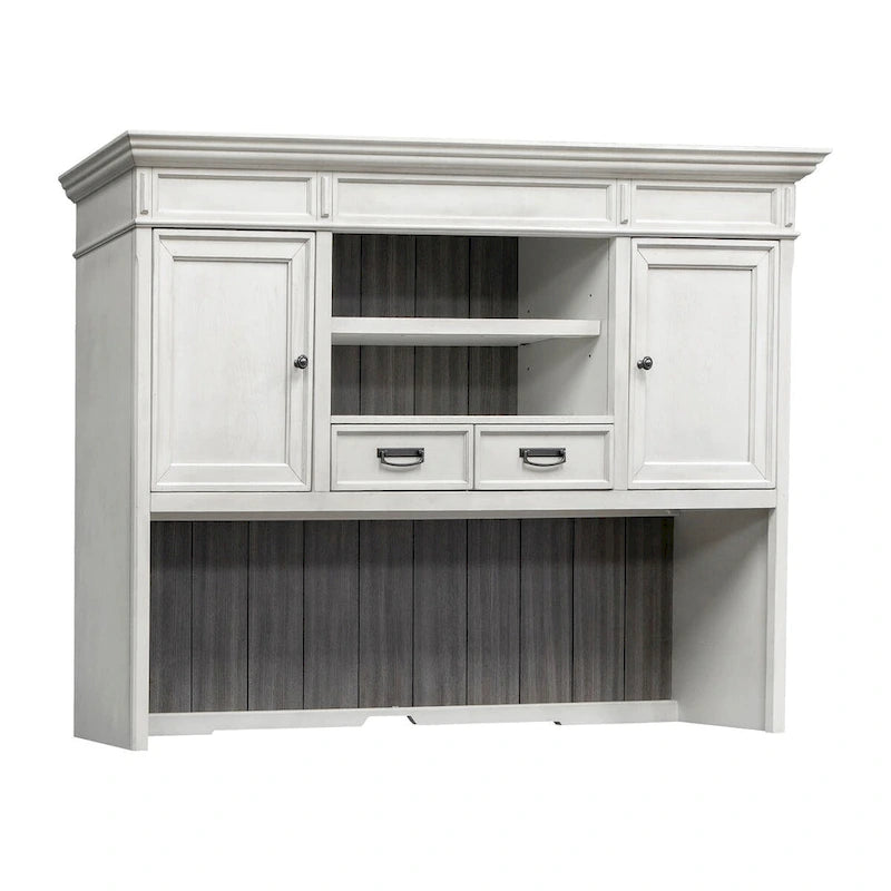 Hartford Wood Hutch With Wire Mesh Doors, Storage Hutch, Office Cabinet, Black