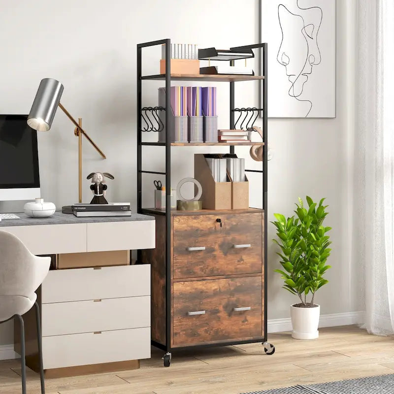 2 Drawer Mobile File Cabinet